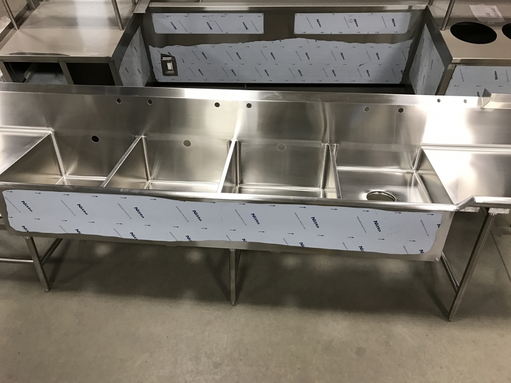 Stainless Steel Quad Wash Sinks